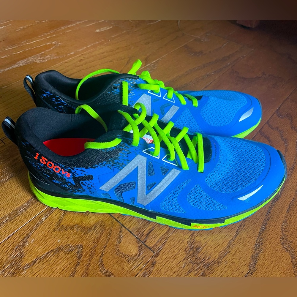 New Balance Men's Blue and Neon Green Athletic Shoes